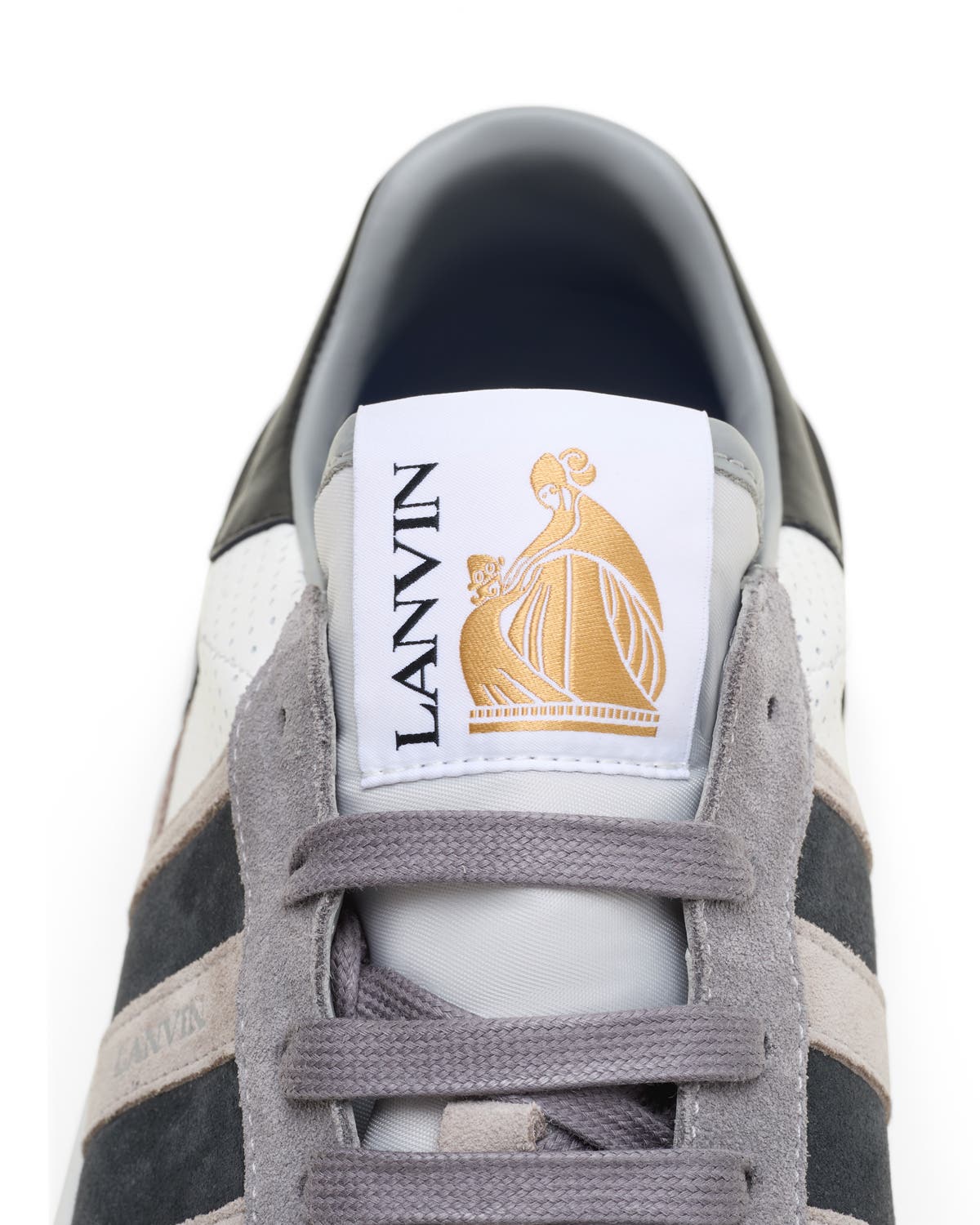 Lanvin Clay Sneakers In Perforated Leather And Suede, Alternate, color, Black