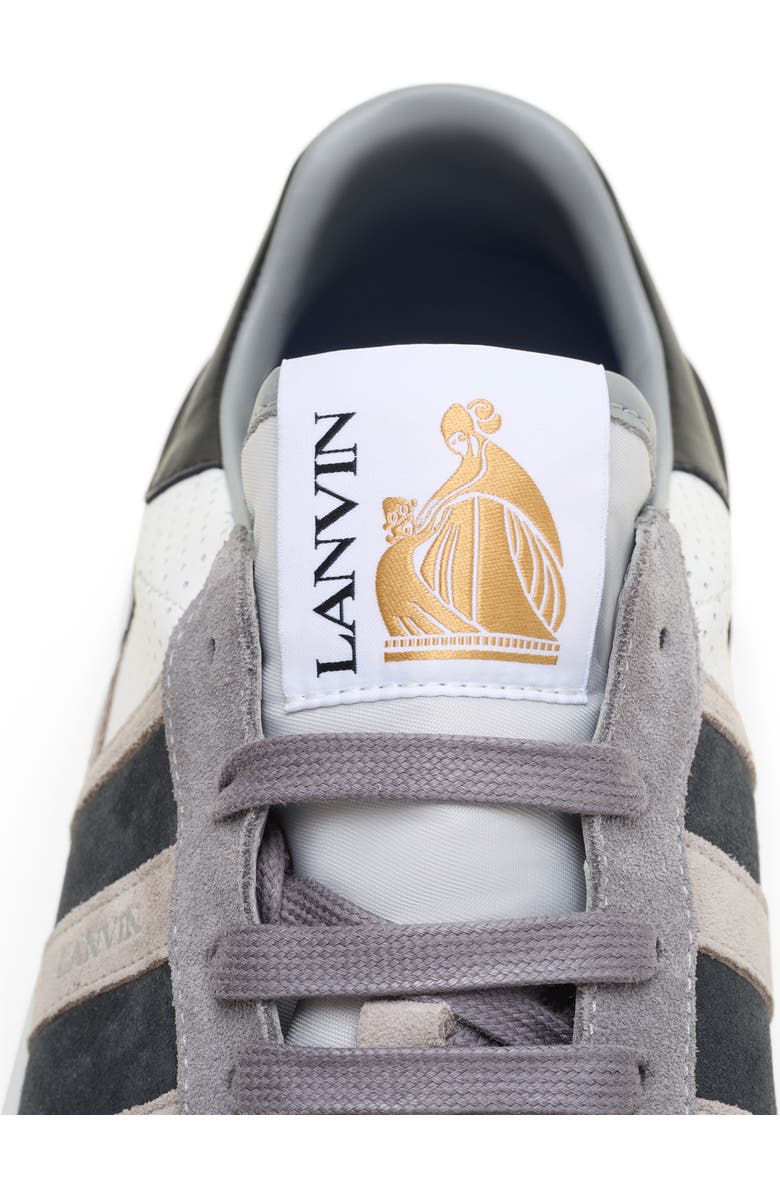 Lanvin Clay Sneakers In Perforated Leather And Suede, Alternate, color, Black