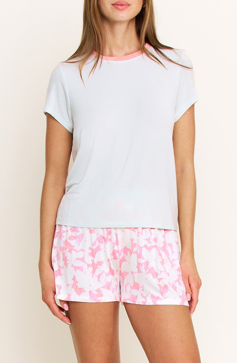 Honeydew All American Shortie Pajamas, Main, color, Baja Pink Floral