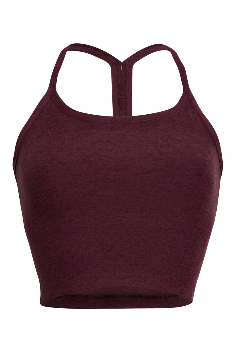 Space Dye Slim Racerback Crop Tank, Alternate, color, MIDNIGHT BURGUNDY HE