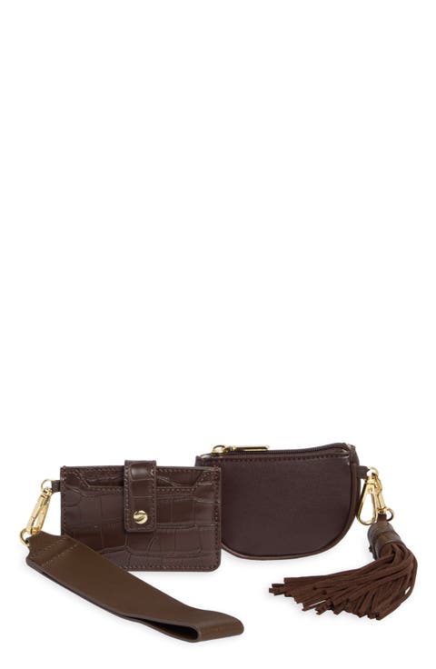 Mirela Faux Leather Bag Charm Set