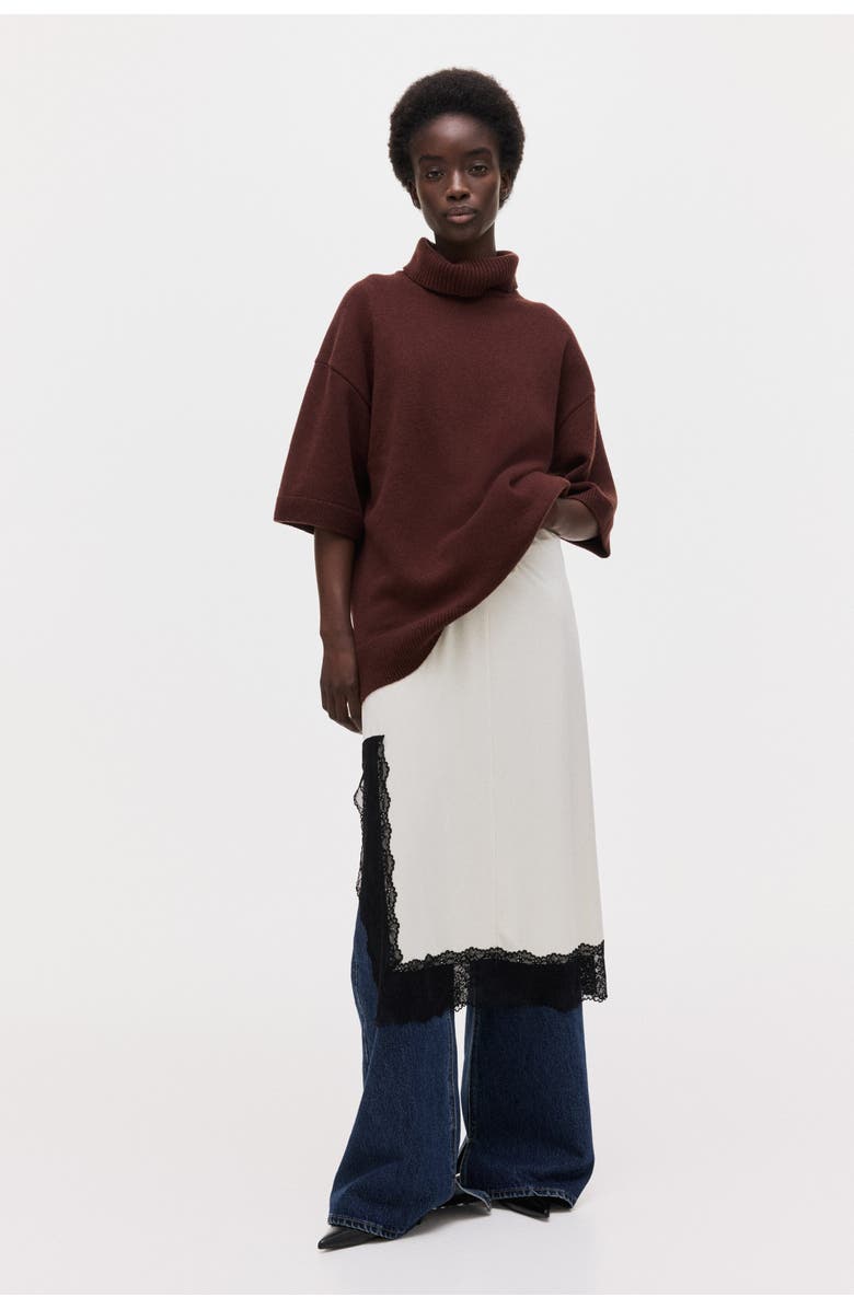 H&M Roll-neck Wool Jumper, Alternate, color, Dark Rust Brown