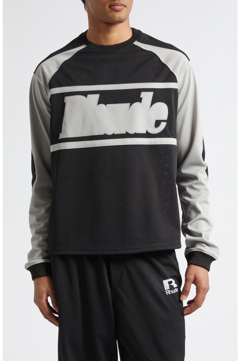 Moto Mesh Shirt, Main, color, BLACK / GREY