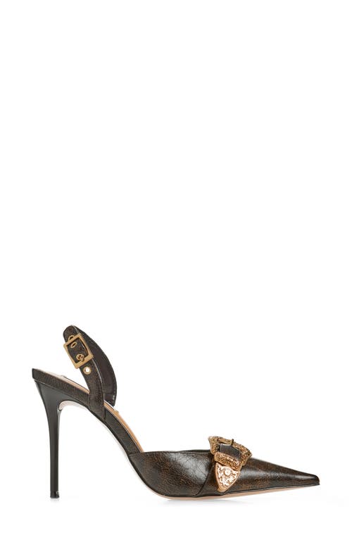 Steve Madden Delilah Pointed Toe Slingback Pump In Brown Distressed