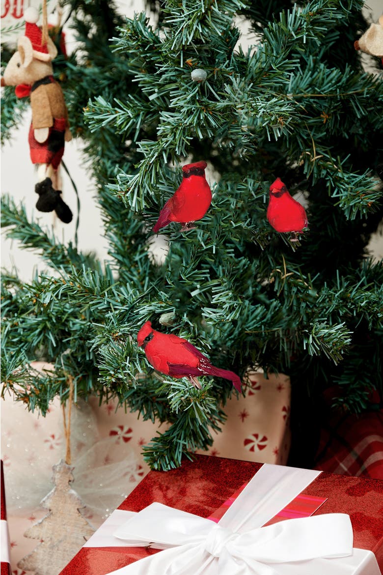 Cardinal  Christmas XMAS Ornament Set of 3, Alternate, color, Red