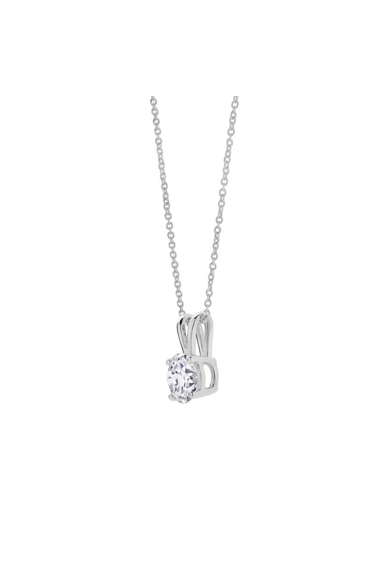 Lucent 14K Gold Round Lab Grown Diamond Pendant - 1 Ct, Alternate, color, 14K White Gold