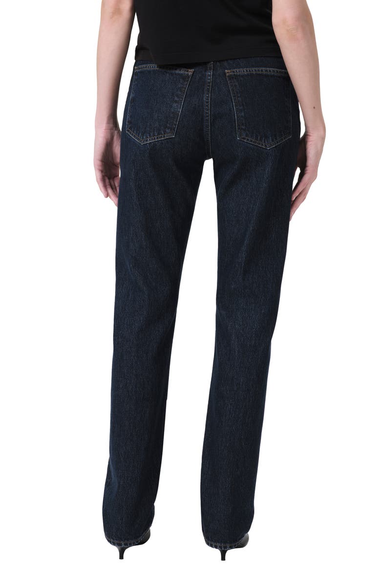 '90s Pinch Waist High Waist Straight Leg Organic Cotton Jeans, Alternate, color, POLISHED
