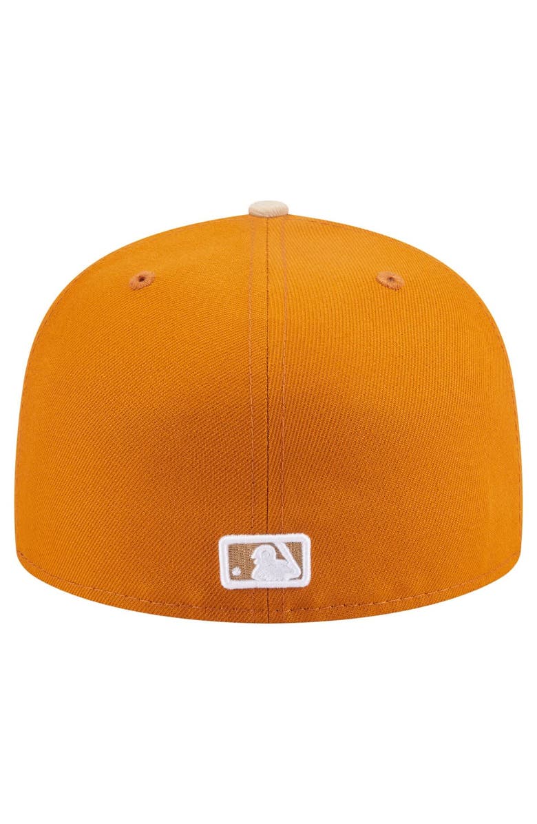 New Era Men's New Era Orange/Light Beige New York Yankees Two-Tone Color Pack A-Frame 59FIFTY Fitted Hat, Alternate, color, Orange
