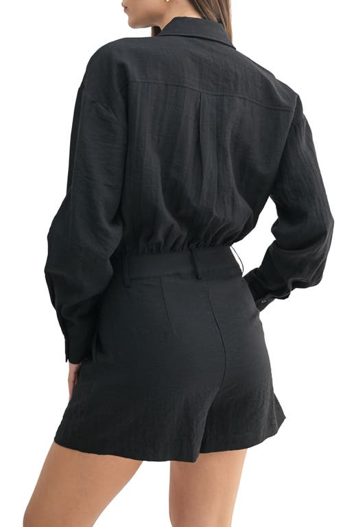 Mila Mae Long Sleeve Romper In Black