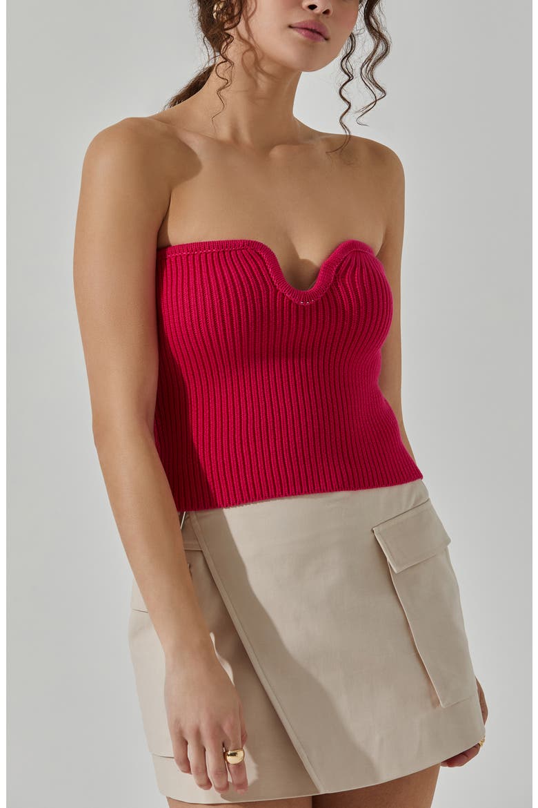Kailess Strapless Sweater, Alternate, color, MAGENTA