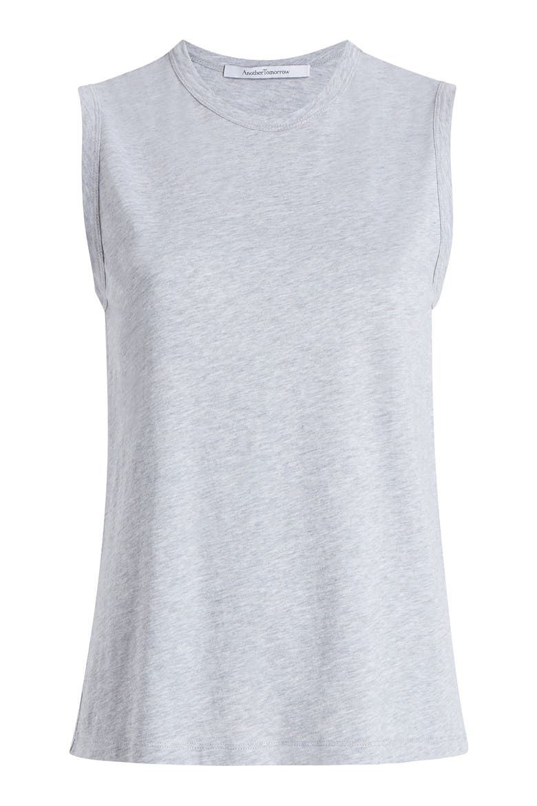 SLEEVELESS TEE, Alternate, color, HEATHER GREY