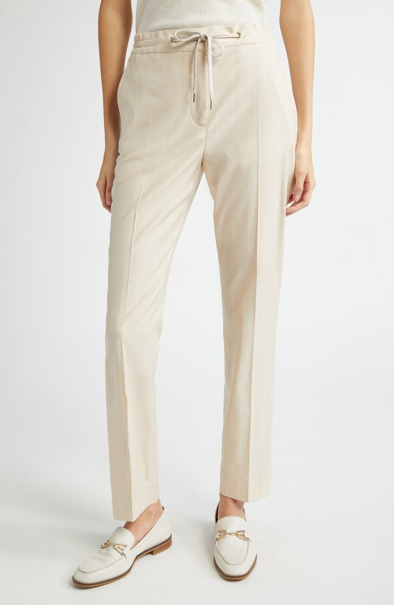 Eleventy Drawstring Waist Straight Leg Trousers, Main, color, 