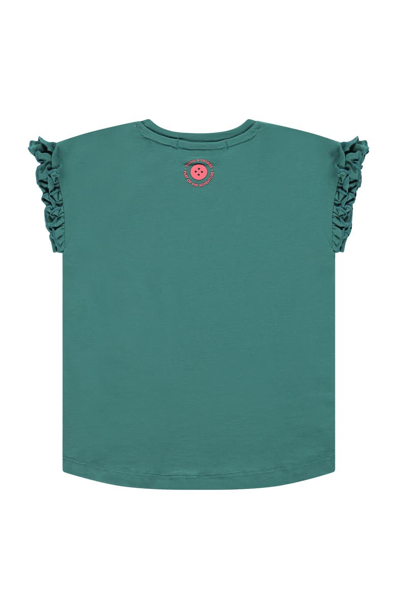 Stains and Stories by Babyface Ruffled Cap Sleeve T-Shirt, Alternate, color, Emerald