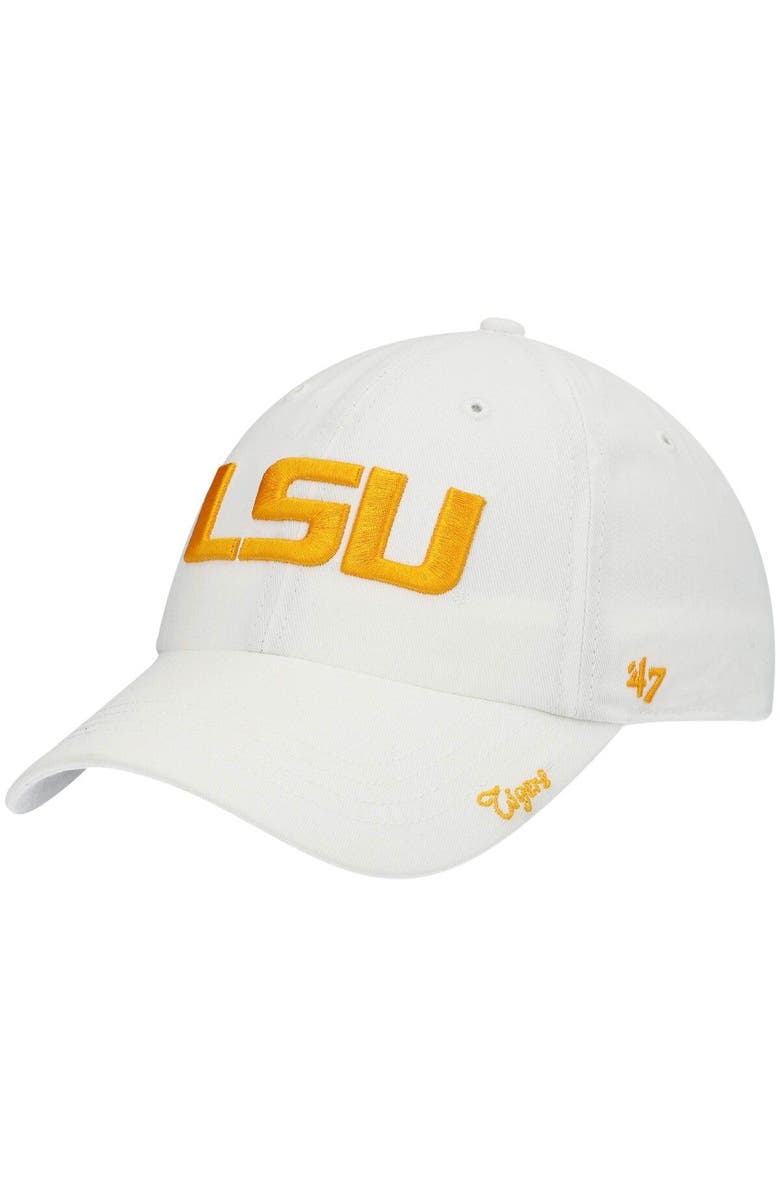'47 Women's '47 White LSU Tigers Miata Clean Up Logo Adjustable Hat, Main, color, 