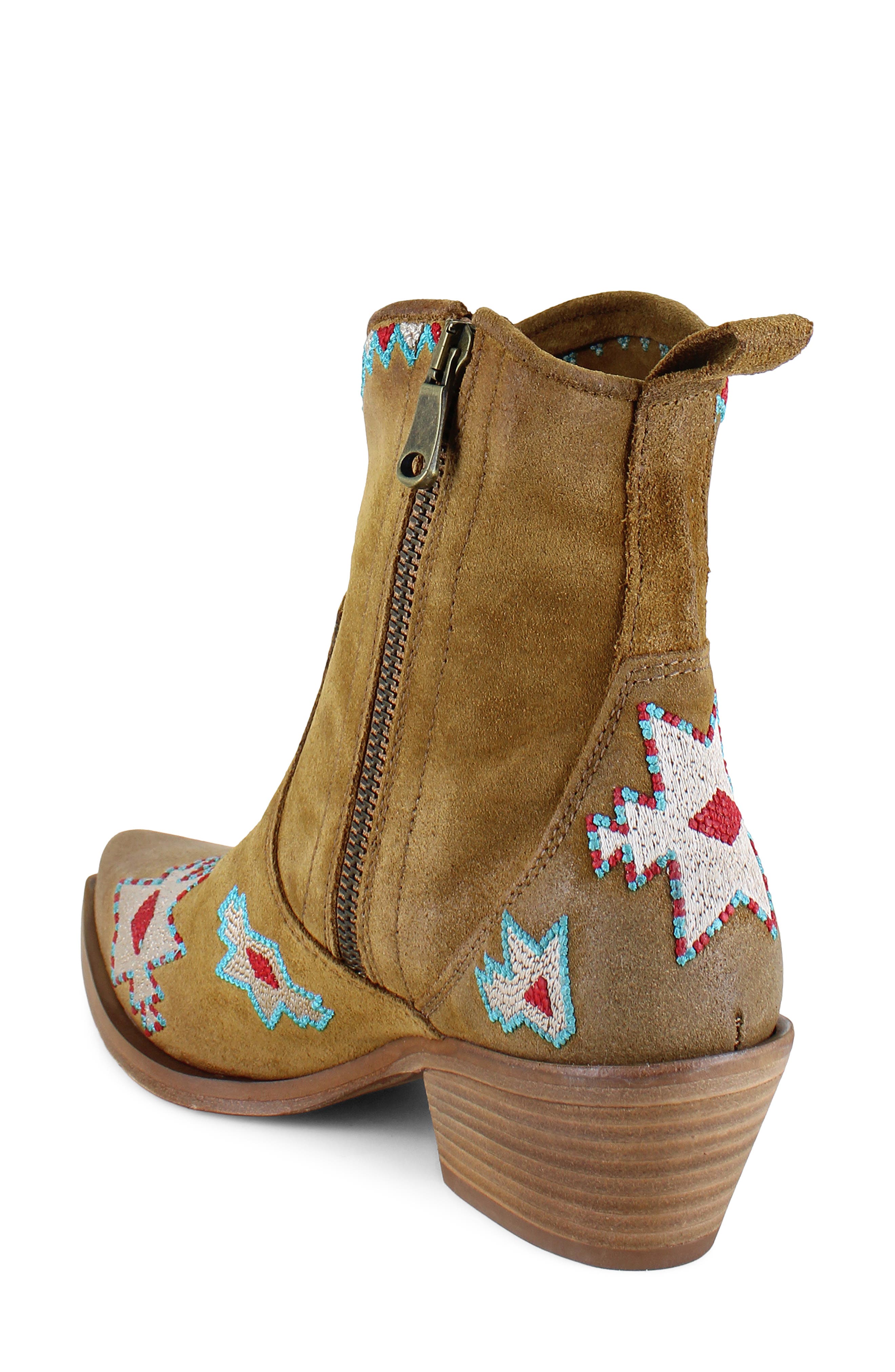 Katana Leather Western Bootie, Alternate, color, TAN SUEDE