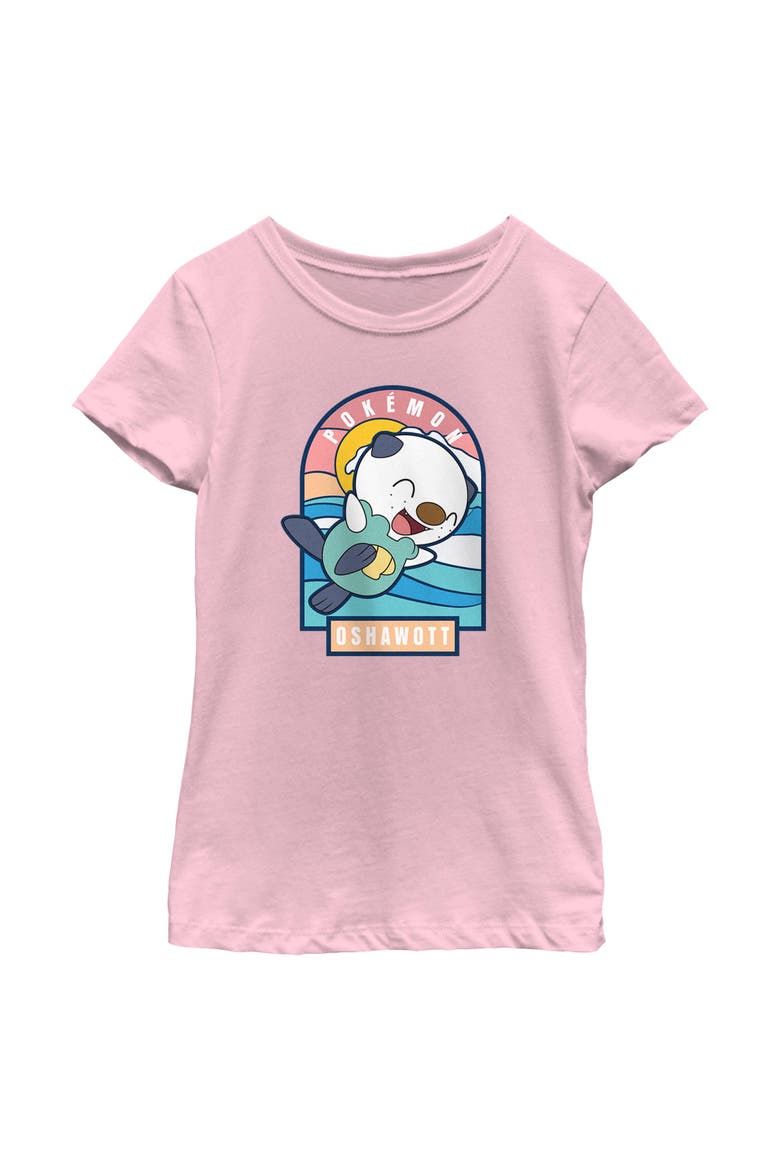 Girl's Pokemon Oshawott Cute Portrait  Graphic T-Shirt, Main, color, Light Pink