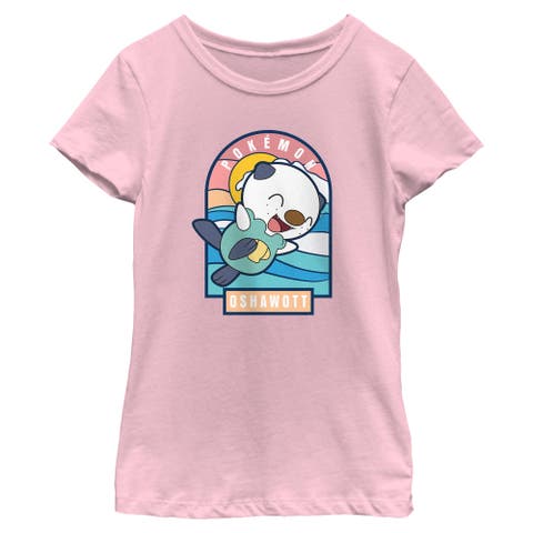 Girl's Pokemon Oshawott Cute Portrait  Graphic T-Shirt