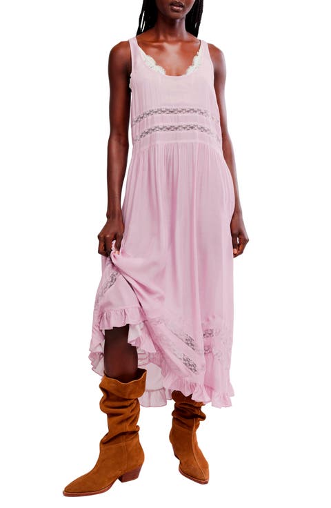 Voile and Lace Midi Dress