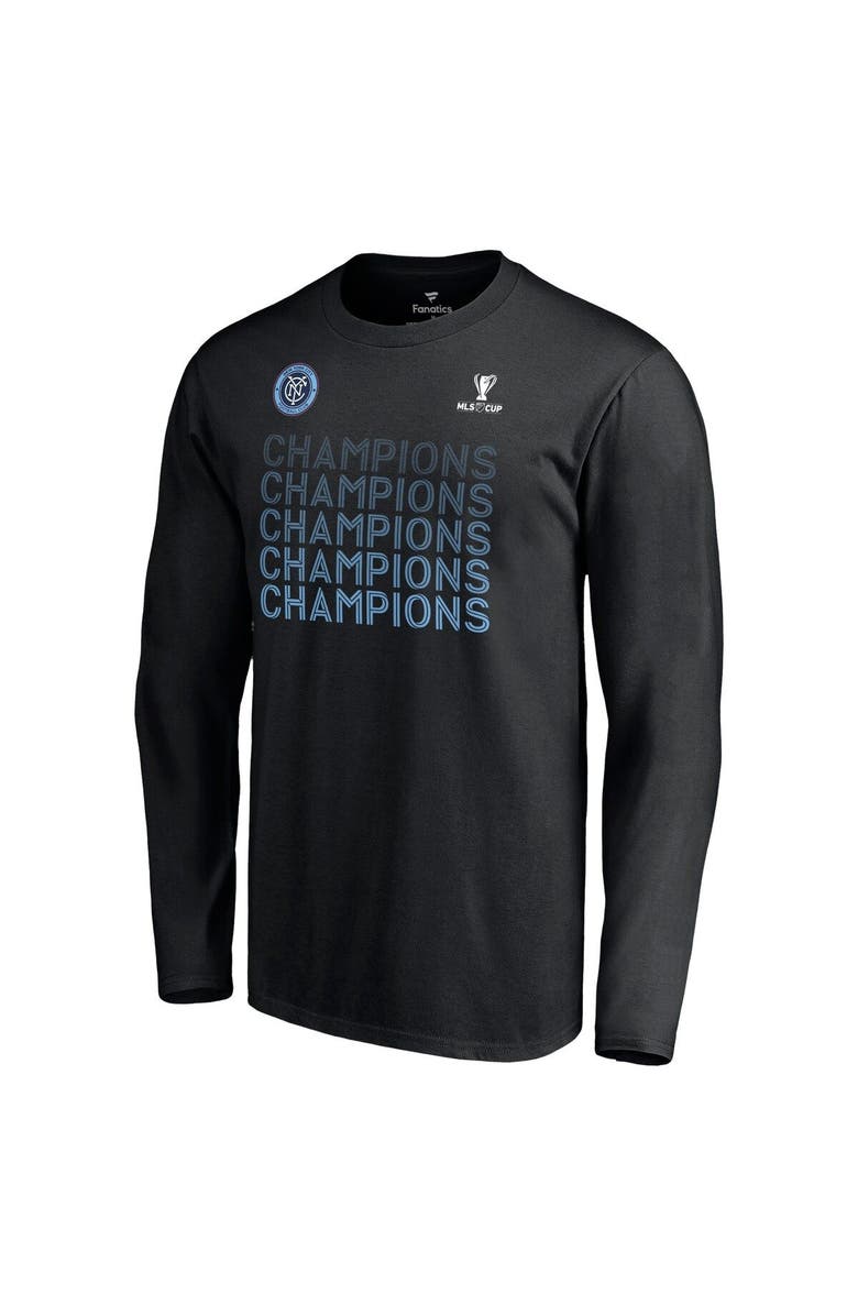 FANATICS Men's Fanatics Branded Black New York City FC 2021 MLS Cup Champions Standard Long Sleeve T-Shirt, Alternate, color, 