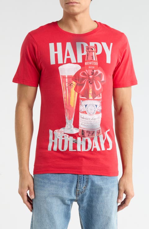 Bud Light Happy Holidays Graphic T-Shirt