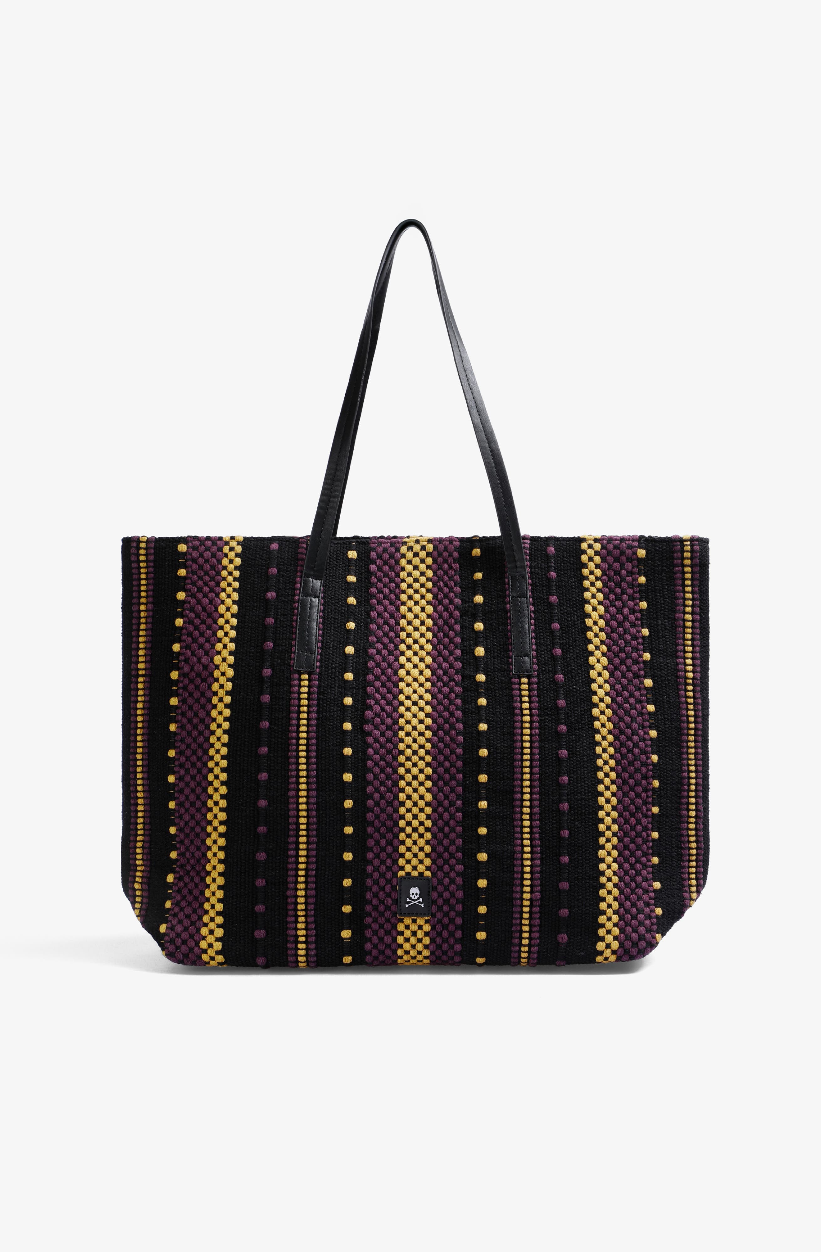 Scalpers Fabricstripessp Bag, Main, color, Mustardburgundy