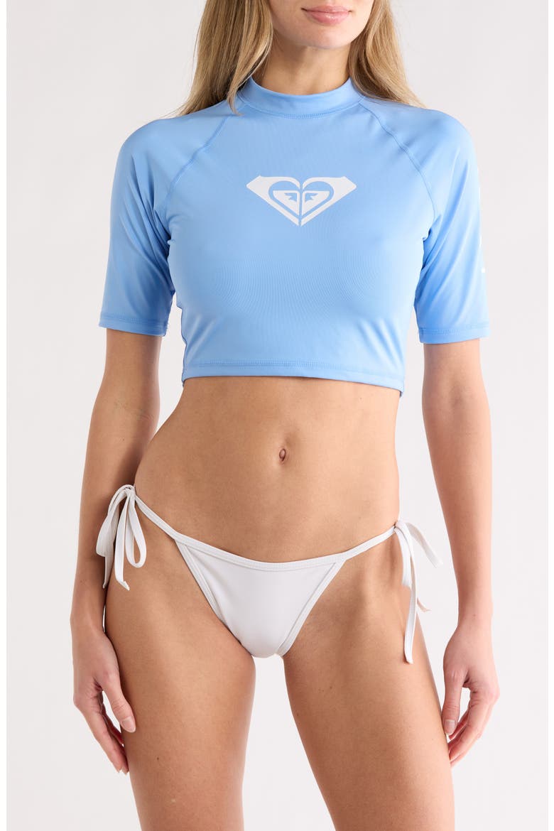 Barrel Rider Crop Rashguard, Main, color, POWDER BLUE
