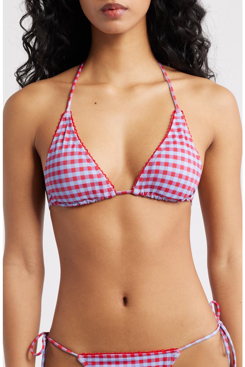 Side Tie Bikini Bottoms, Main, color, BLUE/ RED
