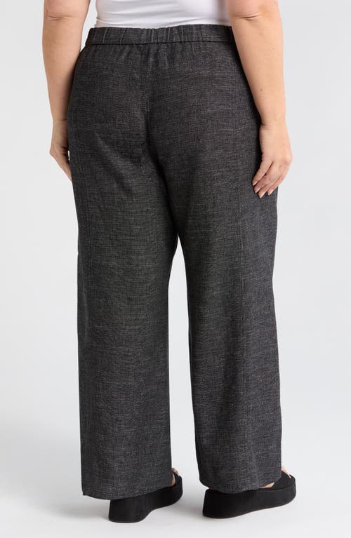 Eileen Fisher Cropped Wide-leg Hemp-organic Cotton Pants In Black