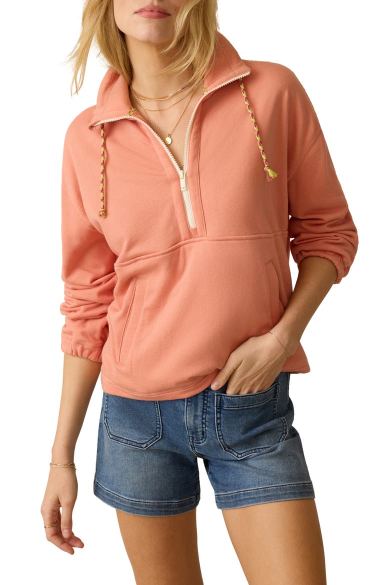 High Tide Half Zip Terry Sweatshirt, Main, color, CANYON SUNSET