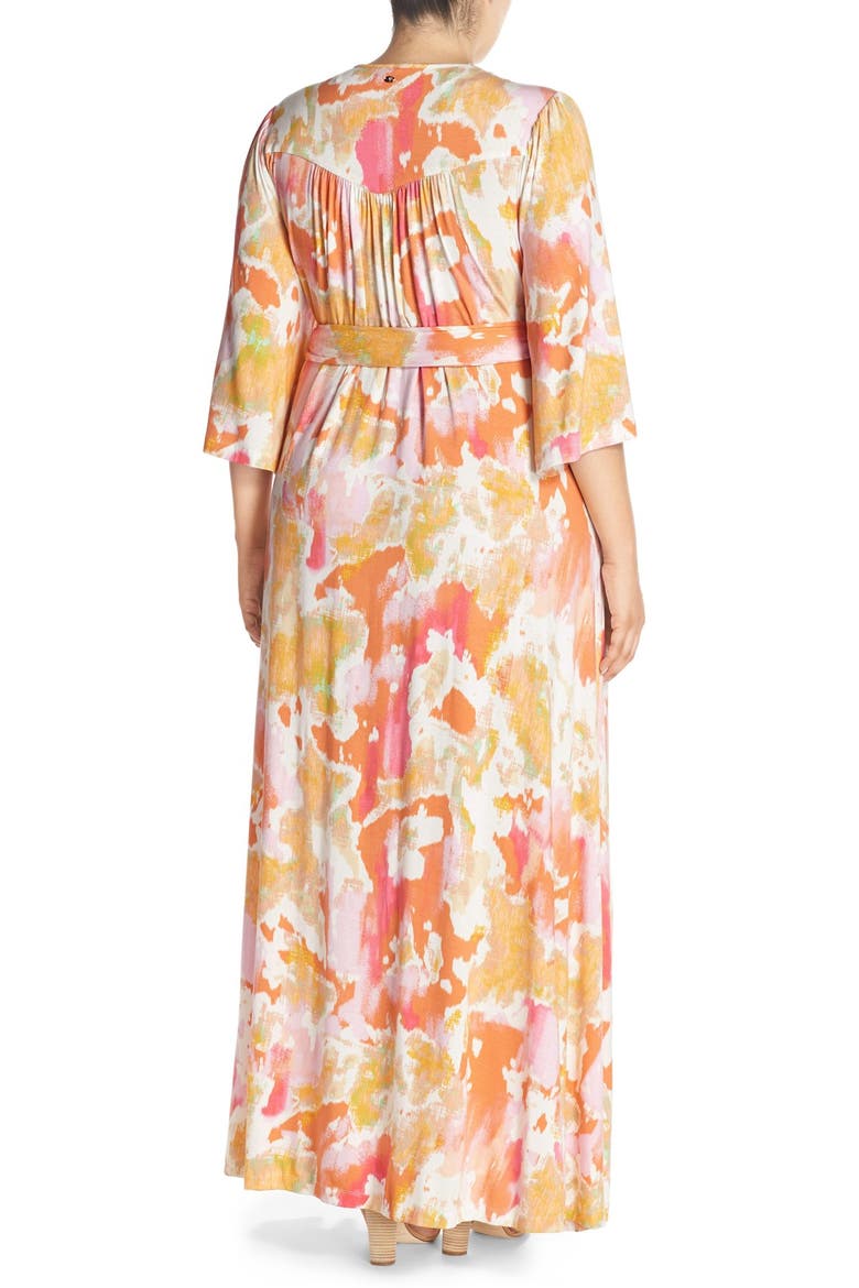 Kimono Style Maxi Dress, Alternate, color, LAVA LAMP PRINT