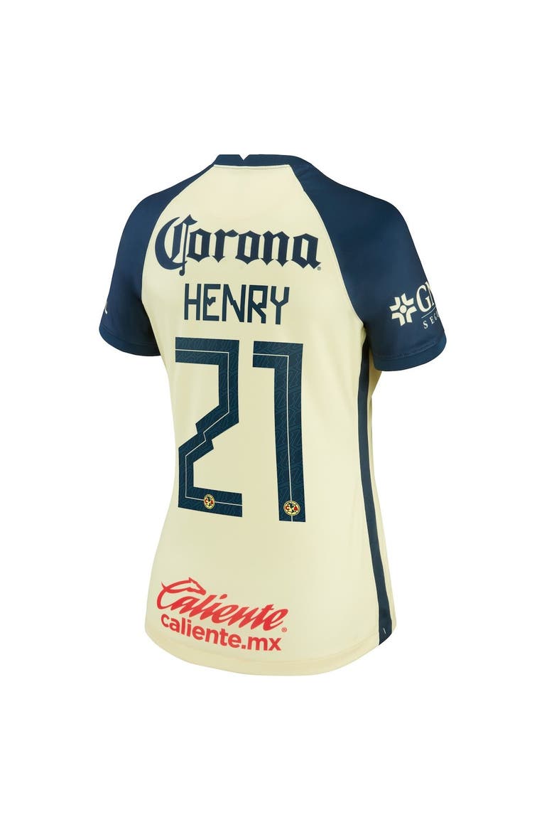 Women's Nike Henry Martín Yellow Club America 2021/22 Home Breathe Stadium Replica Player Jersey, Alternate, color, Yellow
