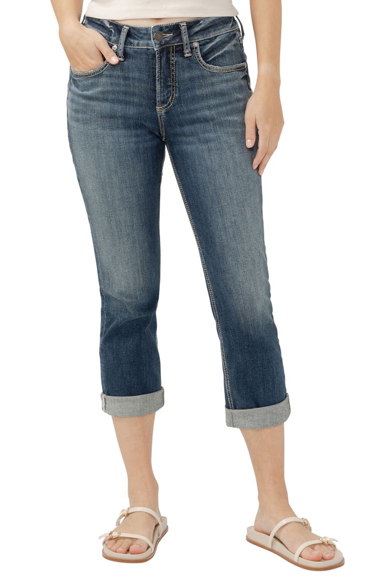 Suki Americana Curvy Mid Rise Capri Jeans, Main, color, BALLOT