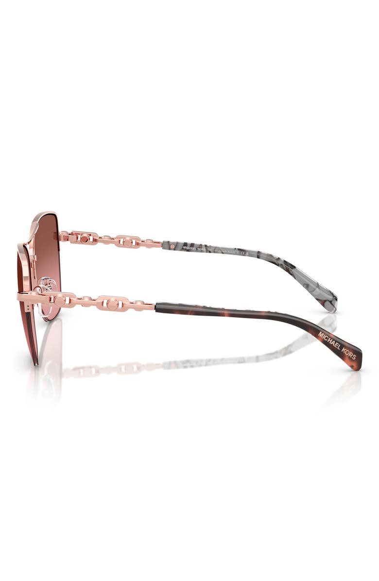 Michael Kors Dorado Beach 57mm Square Sunglasses, Alternate, color, Rose Gold Shiny / Brown Rose