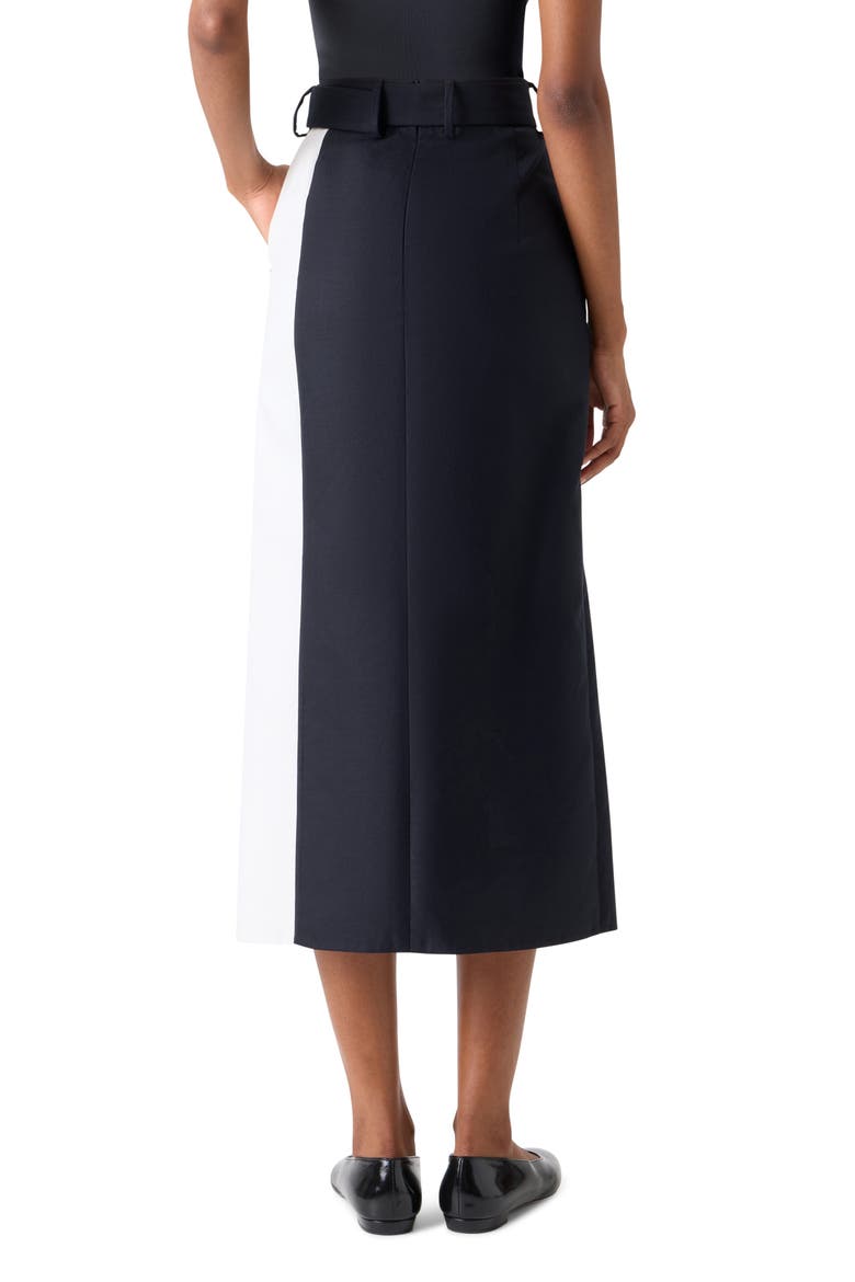 Cloud Cotton & Silk Blend Midi Skirt, Alternate, color, BLACK-ECRU
