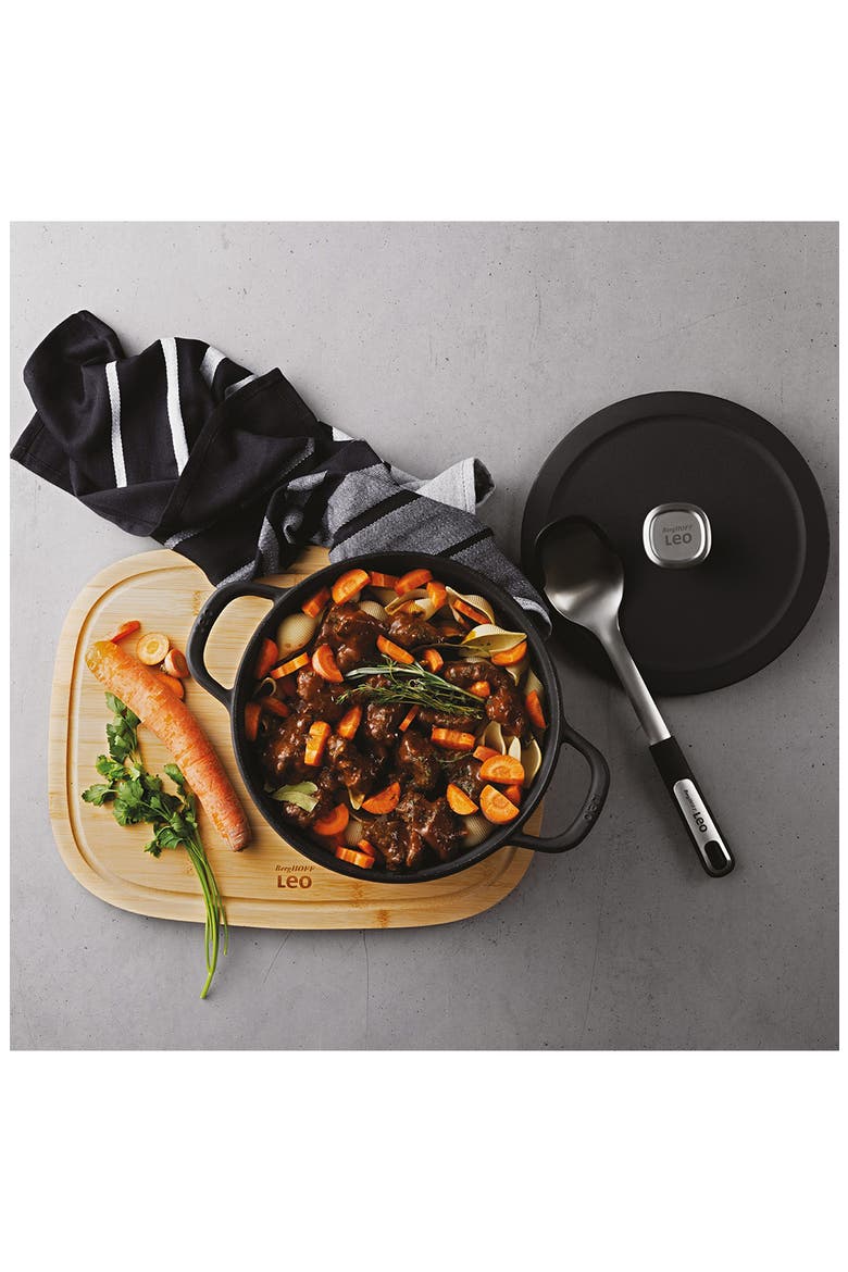Leo Graphite Enameled Cast Iron Stockpot, Alternate, color, BLACK