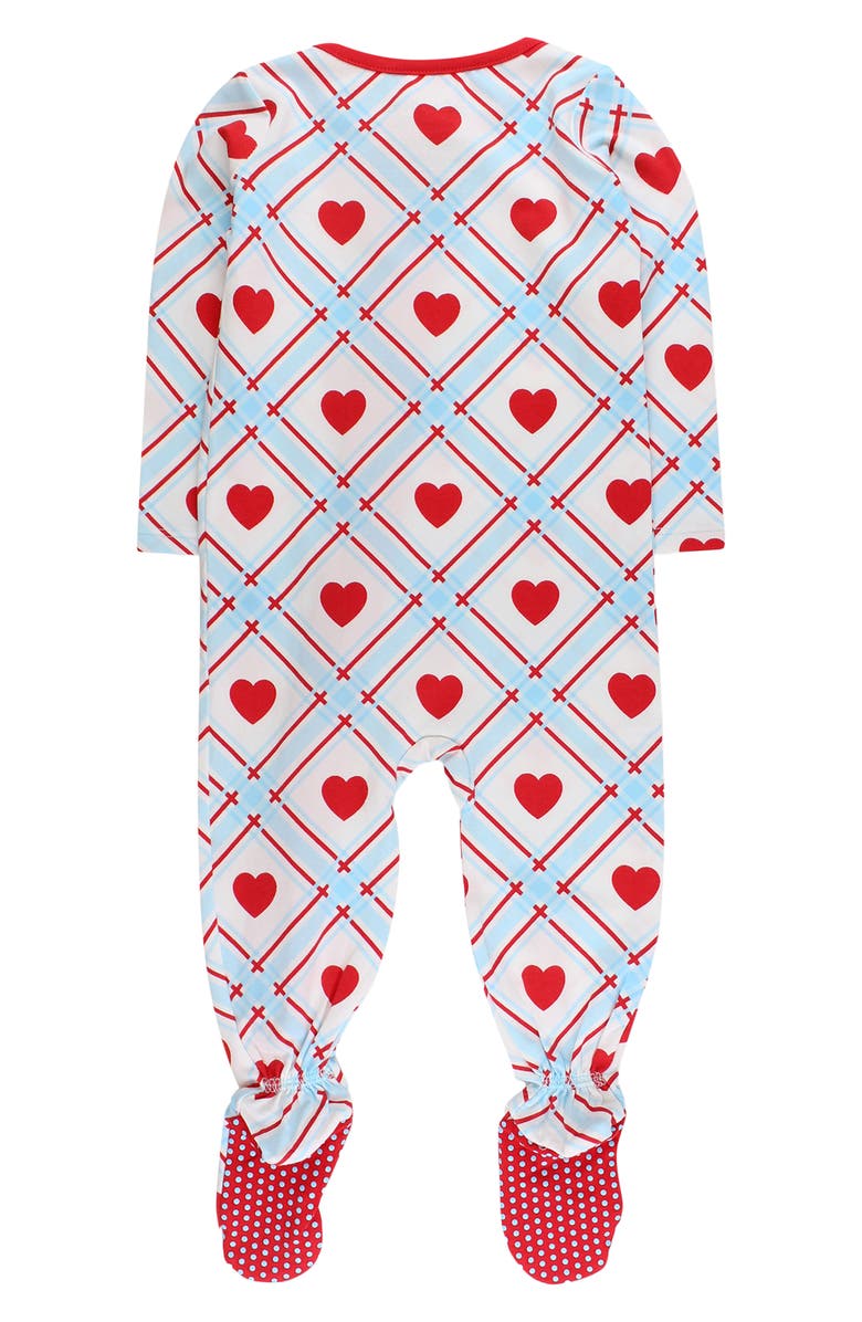 RuggedButts Sweetheart Plaid Zip-Up Footie, Alternate, color, Blue
