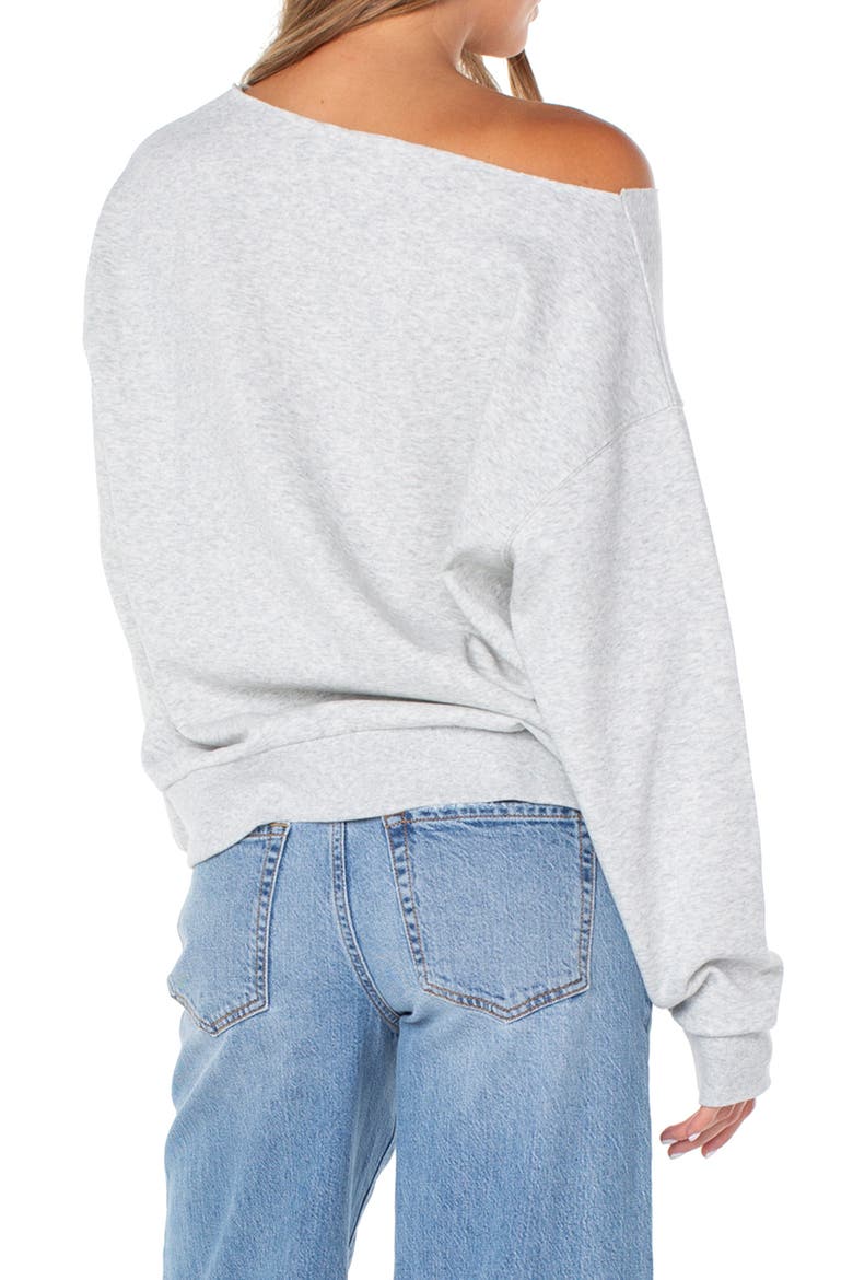 Wave Break One Shoulder Cotton Blend Sweatshirt, Alternate, color, HTHR GREY