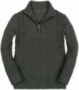 Hope & Henry Kids' Organic Cable Knit Half Zip Sweater