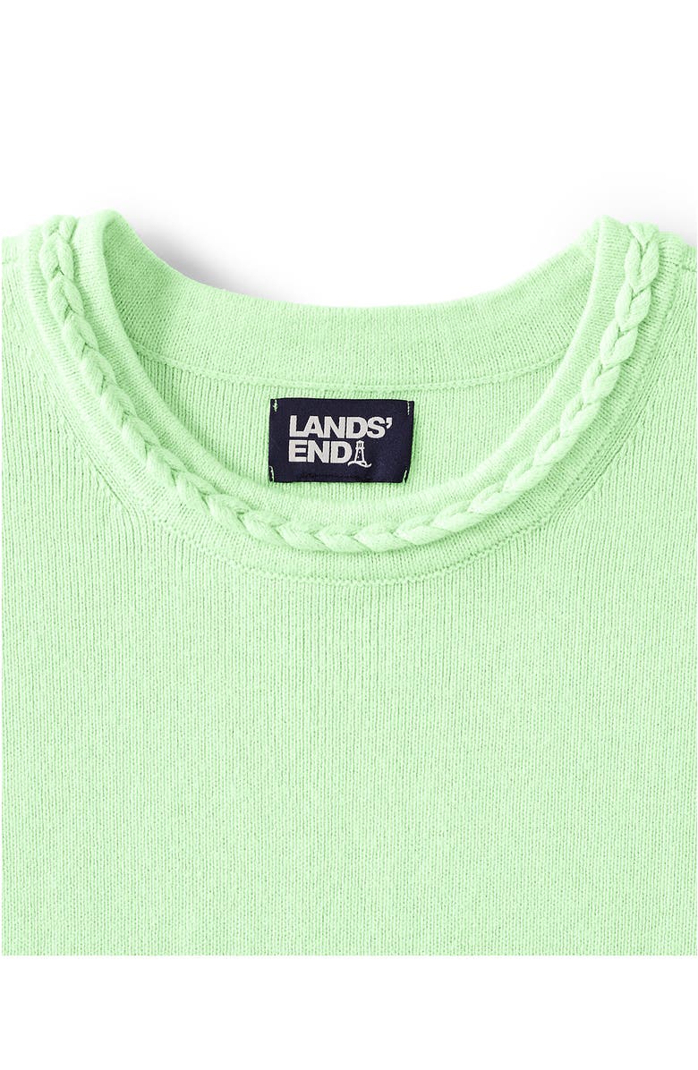 Lands' End Cotton Viscose Braided Neck Tank Sweater, Alternate, color, Icy Mint Green