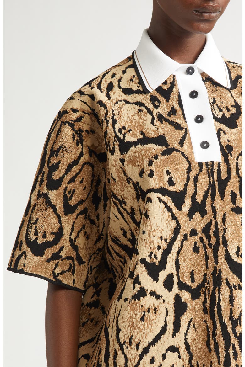 Cloud Leopard Polo Sweater, Alternate, color, BEIGE MULTICOLOR