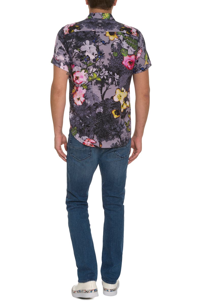 Robert Graham Langham Floral Short Sleeve Button-Up Shirt, Alternate, color, 
