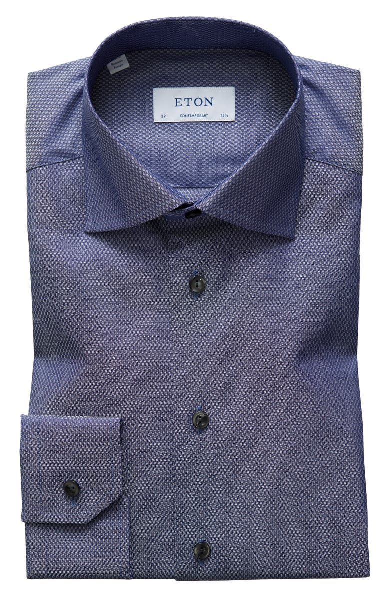 Eton Contemporary Fit Solid Dress Shirt, Main, color, 
