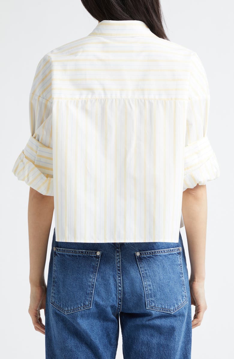 TWP Next Ex Stripe Button Front Shirt, Alternate, color, Ivory / Yellow / Blue