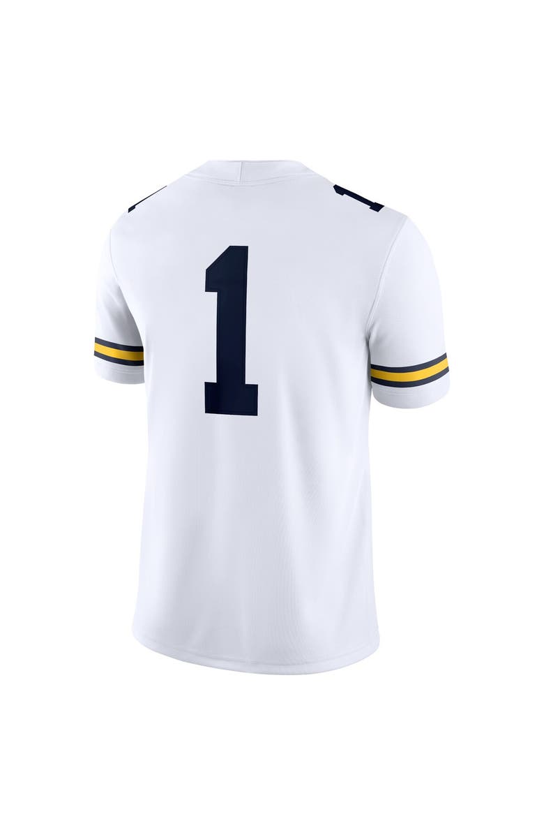 Jordan Brand Men's Jordan Brand #1 White Michigan Wolverines Game Jersey, Alternate, color, White
