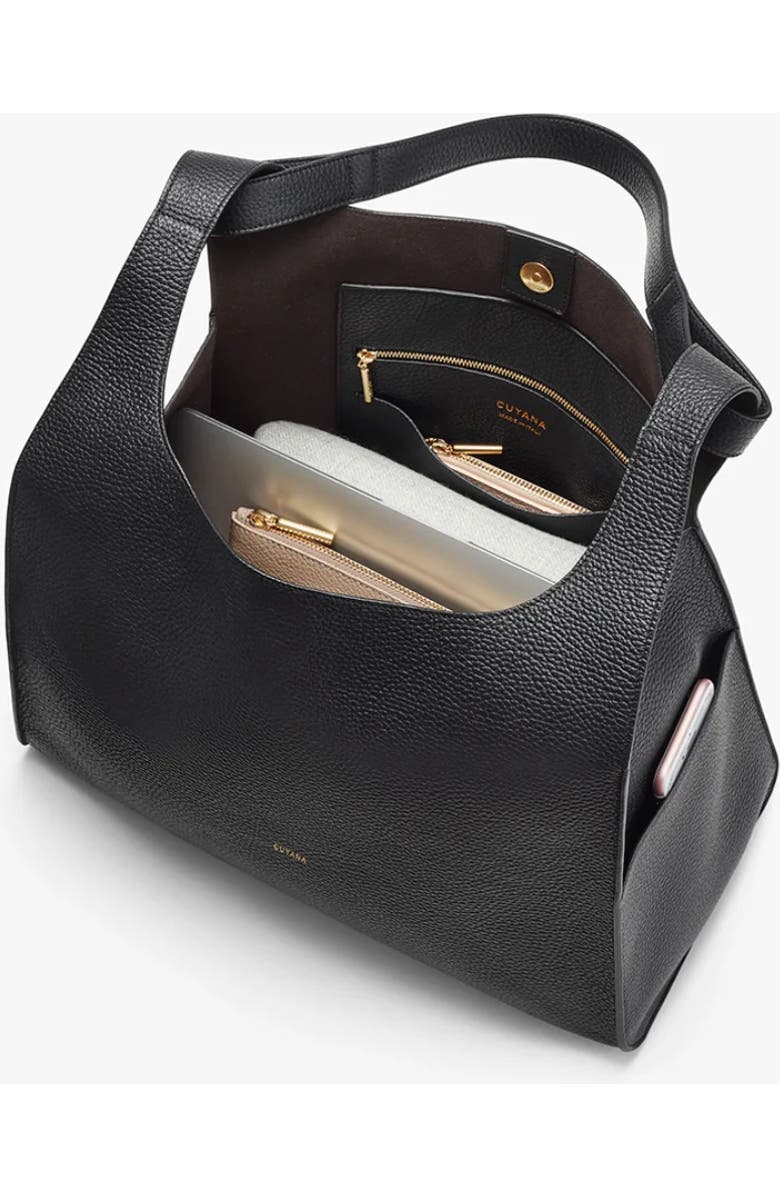 Cuyana Oversized Double Loop Bag, Alternate, color, Black