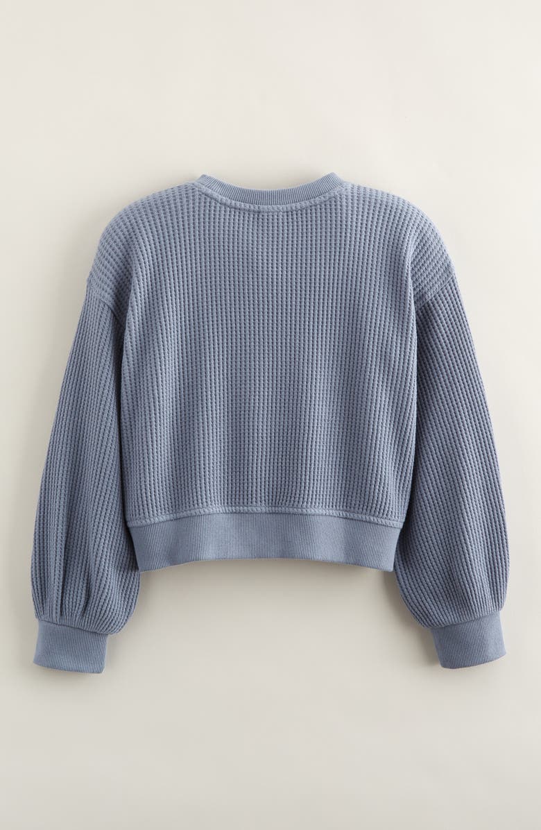 Treasure & Bond Kids' Cozy Waffle Sweatshirt, Alternate, color, Blue Chip
