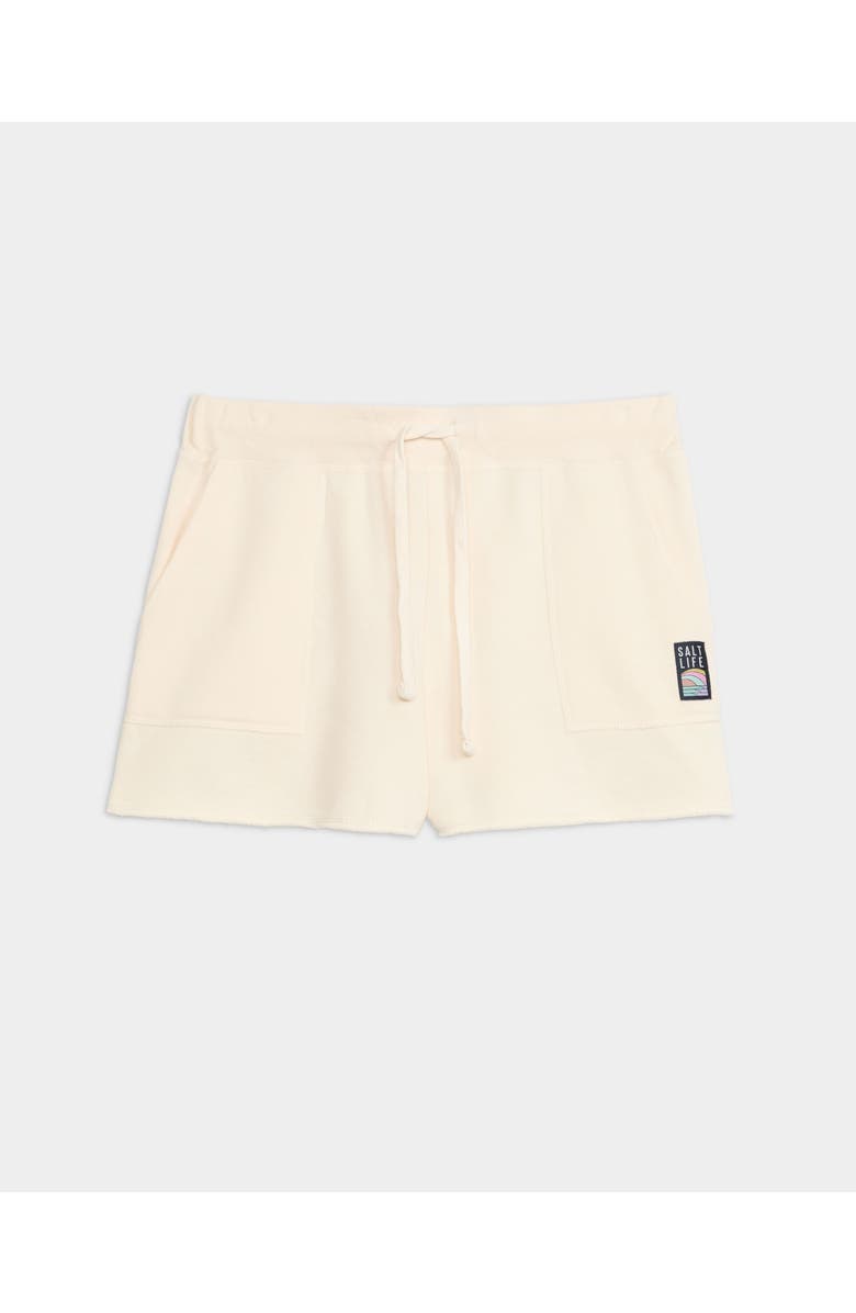 Salt Life Salty Mind Ocean Washed Fleece Short, Main, color, Ivory