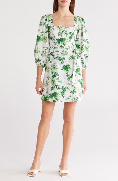 Square Neck Balloon Sleeve Dress