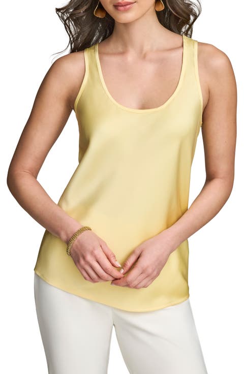 売れ筋商品|||ダナ キャラン ニューヨーク カットソー トップス レディース Plus Size Twisted-Neck Sleeveless Blouse White Women's Donna Karan New York Tops | Nordstrom