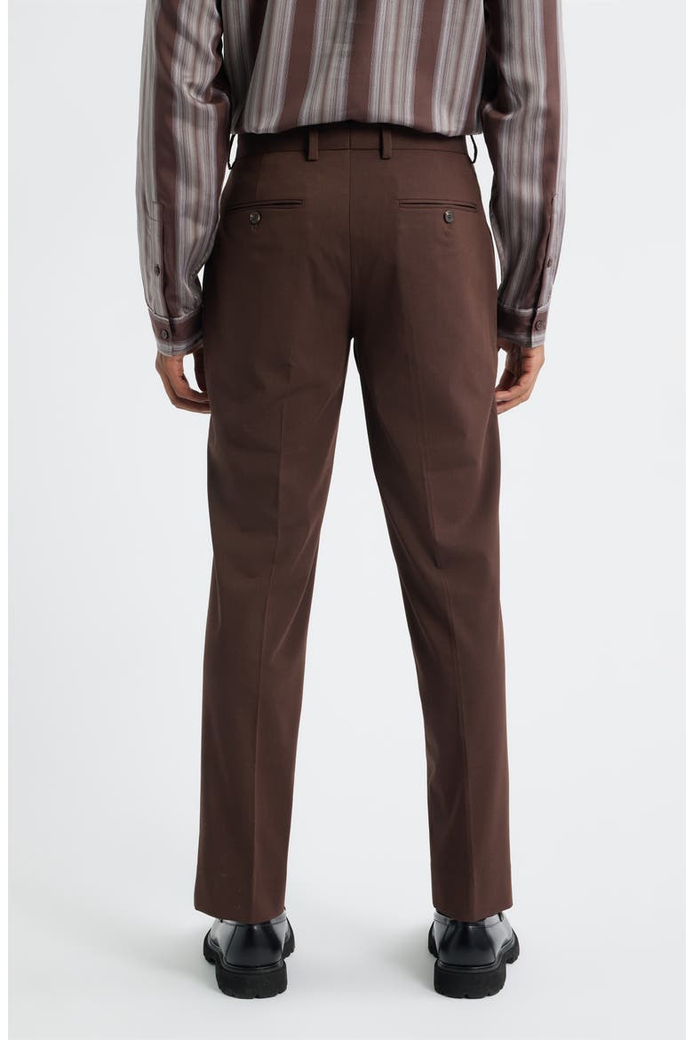 Slim Fit Solid Flat Front Stretch Suit Pants, Alternate, color, BROWN CHICORY